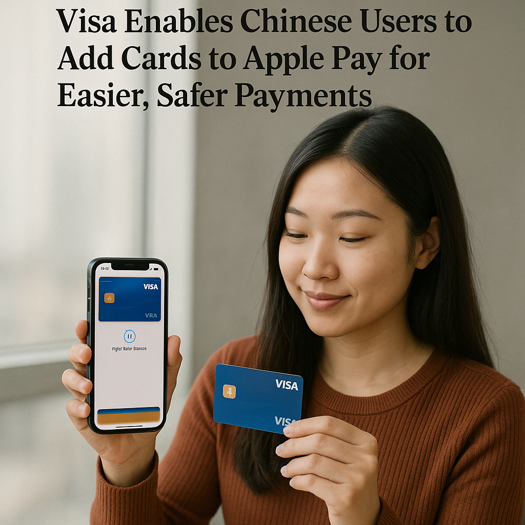 Representation of Visa Enables Chinese Users to Add Cards to Apple Pay for Easier, Safer Payments